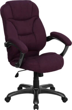 High Back Grape Microfiber Contemporary Executive Swivel Chair With Arms - By Flash Furniture - Madison Seating