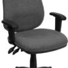 High Back Gray Fabric Executive Swivel Chair With Adjustable Arms - By Flash Furniture - Madison Seating -Executive Chairs Sales High Back Gray Fabric Executive Swivel Chair with Adjustable Arms by Flash Furniture