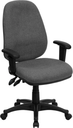 High Back Gray Fabric Executive Swivel Chair With Adjustable Arms - By Flash Furniture - Madison Seating