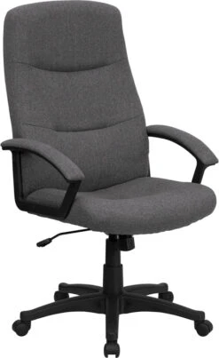 High Back Gray Fabric Executive Swivel Chair With Arms - By Flash Furniture - Madison Seating