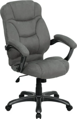 High Back Gray Microfiber Contemporary Executive Swivel Chair With Arms - By Flash Furniture - Madison Seating