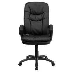 High Back Massaging Black Leather Executive Swivel Chair With Arms - By Flash Furniture - Madison Seating -Executive Chairs Sales High Back Massaging Black Leather Executive Swivel Chair with Arms by Flash Furniture 3 1