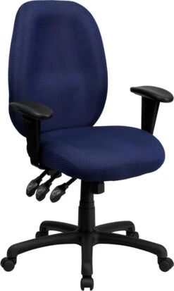 High Back Navy Fabric Multifunction Ergonomic Executive Swivel Chair With Adjustable Arms - By Flash Furniture - Madison Seating