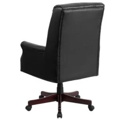 High Back Pillow Back Black Leather Executive Swivel Chair With Arms - By Flash Furniture - Madison Seating -Executive Chairs Sales High Back Pillow Back Black Leather Executive Swivel Chair with Arms by Flash Furniture 2