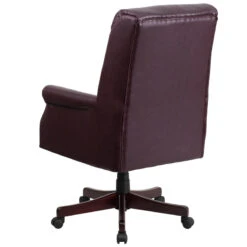 High Back Pillow Back Burgundy Leather Executive Swivel Chair With Arms - By Flash Furniture - Madison Seating -Executive Chairs Sales High Back Pillow Back Burgundy Leather Executive Swivel Chair with Arms by Flash Furniture 2