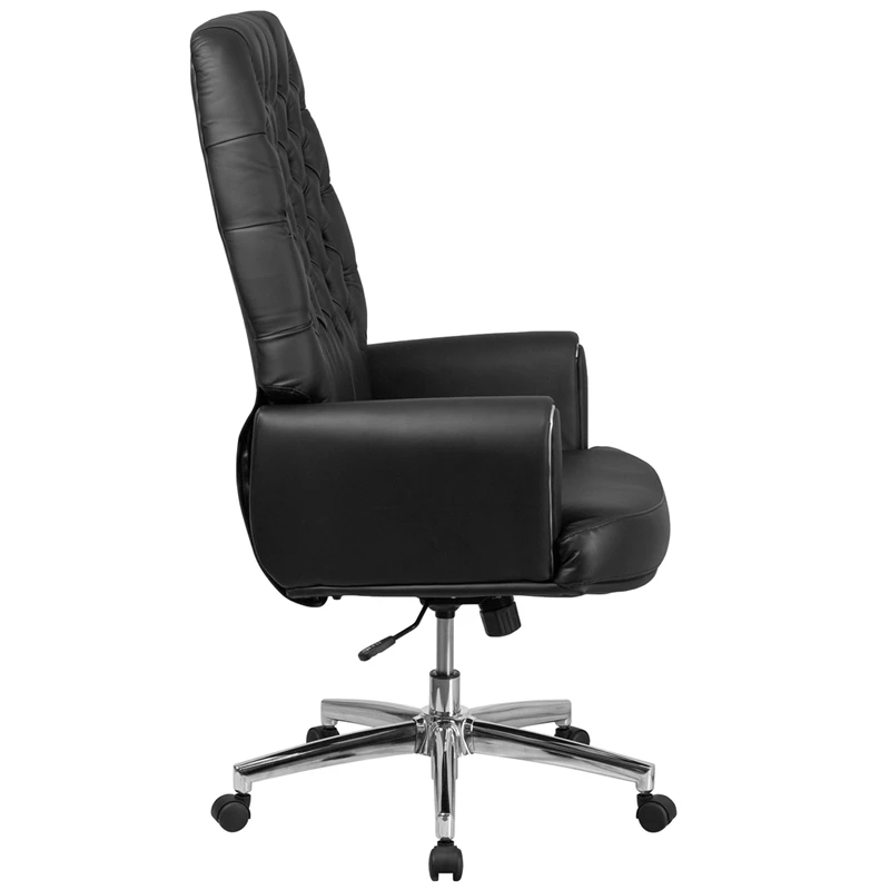 High Back Traditional Tufted Black Leather Executive Swivel Chair With Arms - By Flash Furniture - Madison Seating 4 High Back Traditional Tufted Black Leather Executive Swivel Chair With Arms - By Flash Furniture - Madison Seating - Image 2