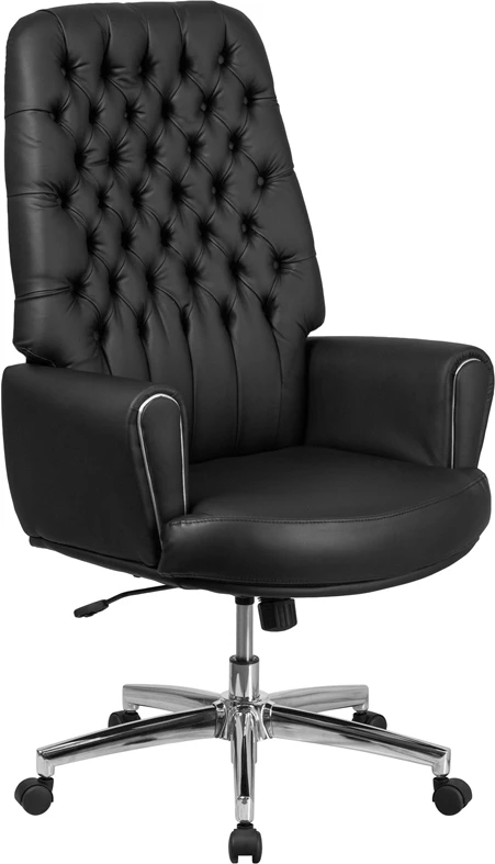 High Back Traditional Tufted Black Leather Executive Swivel Chair With Arms - By Flash Furniture - Madison Seating 3 High Back Traditional Tufted Black Leather Executive Swivel Chair With Arms - By Flash Furniture - Madison Seating
