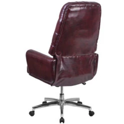 High Back Traditional Tufted Burgundy Leather Executive Swivel Chair With Arms - By Flash Furniture - Madison Seating -Executive Chairs Sales High Back Traditional Tufted Burgundy Leather Executive Swivel Chair with Arms by Flash Furniture 2 1