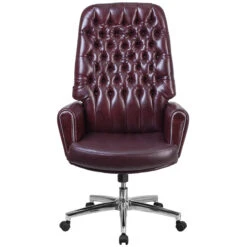 High Back Traditional Tufted Burgundy Leather Executive Swivel Chair With Arms - By Flash Furniture - Madison Seating -Executive Chairs Sales High Back Traditional Tufted Burgundy Leather Executive Swivel Chair with Arms by Flash Furniture 3 1