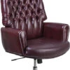 High Back Traditional Tufted Burgundy Leather Executive Swivel Chair With Arms - By Flash Furniture - Madison Seating -Executive Chairs Sales High Back Traditional Tufted Burgundy Leather Executive Swivel Chair with Arms by Flash Furniture 4