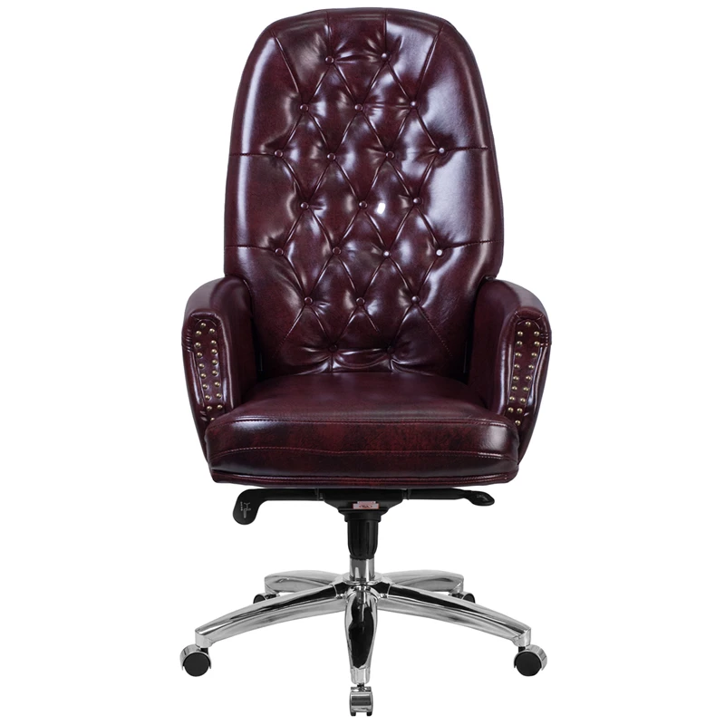 High Back Traditional Tufted Burgundy Leather Multifunction Executive Swivel Chair With Arms - By Flash Furniture - Madison Seating 6 High Back Traditional Tufted Burgundy Leather Multifunction Executive Swivel Chair With Arms - By Flash Furniture - Madison Seating - Image 4