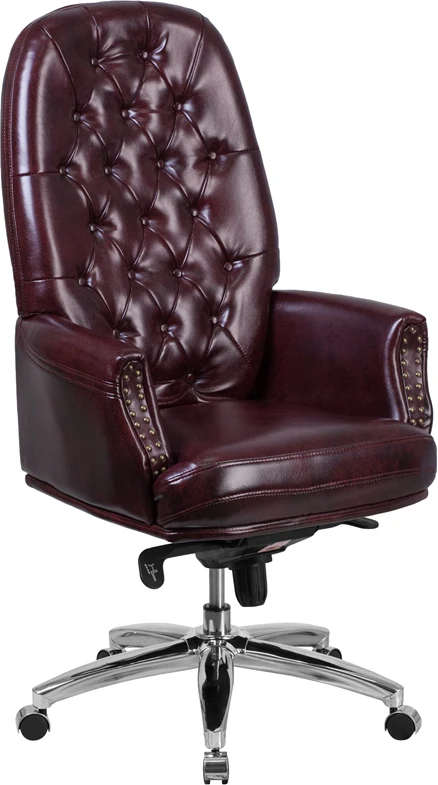 High Back Traditional Tufted Burgundy Leather Multifunction Executive Swivel Chair With Arms - By Flash Furniture - Madison Seating 3 High Back Traditional Tufted Burgundy Leather Multifunction Executive Swivel Chair With Arms - By Flash Furniture - Madison Seating