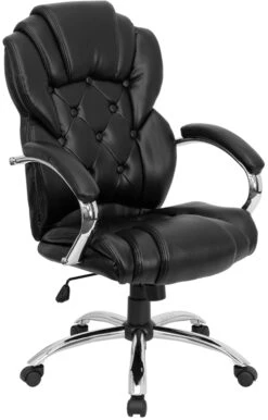 High Back Transitional Style Black Leather Executive Swivel Chair With Arms - By Flash Furniture - Madison Seating