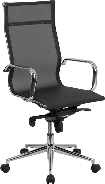 High Back Transparent Black Mesh Executive Swivel Chair With Synchro-Tilt Mechanism And Arms - By Flash Furniture - Madison Seating 3 High Back Transparent Black Mesh Executive Swivel Chair With Synchro-Tilt Mechanism And Arms - By Flash Furniture - Madison Seating