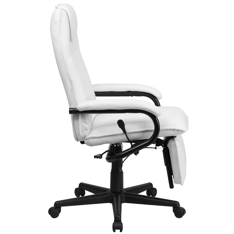 High Back White Leather Executive Reclining Swivel Chair With Arms - By Flash Furniture - Madison Seating 4 High Back White Leather Executive Reclining Swivel Chair With Arms - By Flash Furniture - Madison Seating - Image 2