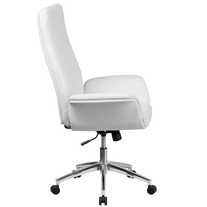 High Back White Leather Executive Swivel Chair With Flared Arms - By Flash Furniture - Madison Seating 4 High Back White Leather Executive Swivel Chair With Flared Arms - By Flash Furniture - Madison Seating - Image 2