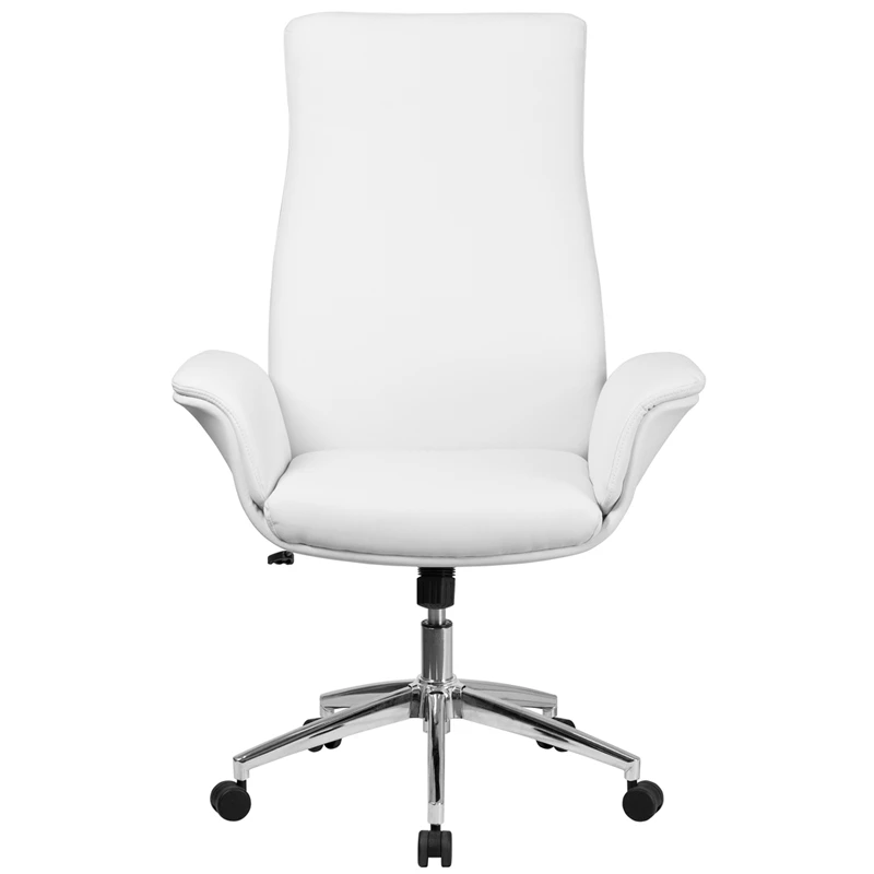 High Back White Leather Executive Swivel Chair With Flared Arms - By Flash Furniture - Madison Seating 5 High Back White Leather Executive Swivel Chair With Flared Arms - By Flash Furniture - Madison Seating - Image 3