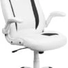 High Back White Leather Executive Swivel Chair With Flip-Up Arms - By Flash Furniture - Madison Seating -Executive Chairs Sales High Back White Leather Executive Swivel Chair with Flip Up Arms by Flash Furniture