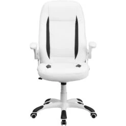 High Back White Leather Executive Swivel Chair With Flip-Up Arms - By Flash Furniture - Madison Seating 12 High Back White Leather Executive Swivel Chair With Flip-Up Arms - By Flash Furniture - Madison Seating -Executive Chairs Sales High Back White Leather Executive Swivel Chair with Flip Up Arms by Flash Furniture 3