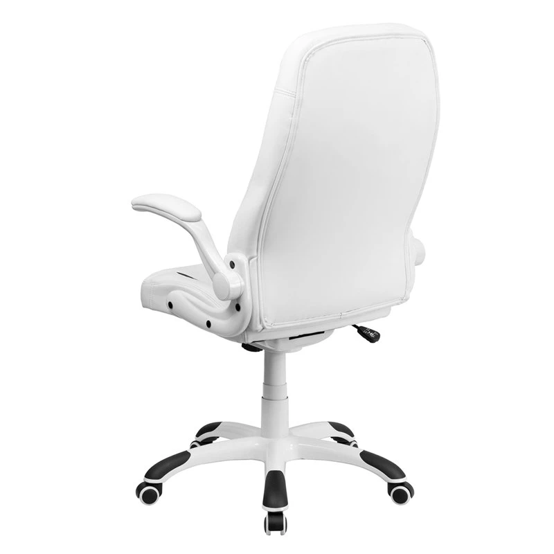 High Back White Leather Executive Swivel Chair With Flip-Up Arms - By Flash Furniture - Madison Seating 9 High Back White Leather Executive Swivel Chair With Flip-Up Arms - By Flash Furniture - Madison Seating - Image 7