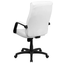 High Back White Leather Executive Swivel Chair With Memory Foam Padding With Arms - By Flash Furniture - Madison Seating -Executive Chairs Sales High Back White Leather Executive Swivel Chair with Memory Foam Padding with Arms by Flash Furniture 2
