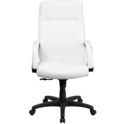 High Back White Leather Executive Swivel Chair With Memory Foam Padding With Arms - By Flash Furniture - Madison Seating -Executive Chairs Sales High Back White Leather Executive Swivel Chair with Memory Foam Padding with Arms by Flash Furniture 3