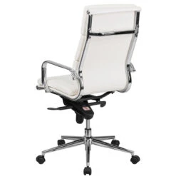 High Back White Leather Executive Swivel Chair With Synchro-Tilt Mechanism And Arms - By Flash Furniture - Madison Seating -Executive Chairs Sales High Back White Leather Executive Swivel Chair with Synchro Tilt Mechanism and Arms by Flash Furniture 2