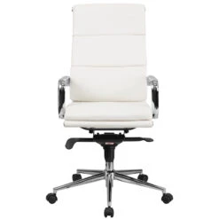 High Back White Leather Executive Swivel Chair With Synchro-Tilt Mechanism And Arms - By Flash Furniture - Madison Seating -Executive Chairs Sales High Back White Leather Executive Swivel Chair with Synchro Tilt Mechanism and Arms by Flash Furniture 3