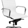 High Back White Ribbed Leather Executive Swivel Chair With Knee-Tilt Control And Arms - By Flash Furniture - Madison Seating -Executive Chairs Sales High Back White Ribbed Leather Executive Swivel Chair with Knee Tilt Control and Arms by Flash Furniture