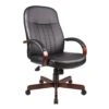LeatherPlus Executive Office Chair With Mahogany Finish By Boss Office Products - Madison Seating -Executive Chairs Sales LeatherPlus Executive Office Chair with Mahogany Finish by Boss Office Products