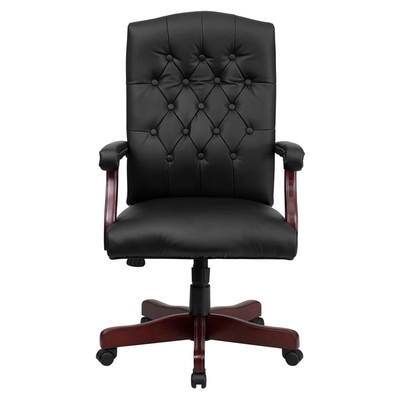 Martha Washington Black Leather Executive Swivel Chair With Arms - By Flash Furniture - Madison Seating 7 Martha Washington Black Leather Executive Swivel Chair With Arms - By Flash Furniture - Madison Seating - Image 5