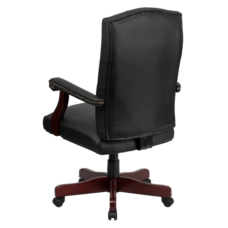 Martha Washington Black Leather Executive Swivel Chair With Arms - By Flash Furniture - Madison Seating 8 Martha Washington Black Leather Executive Swivel Chair With Arms - By Flash Furniture - Madison Seating - Image 6