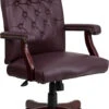 Martha Washington Burgundy Leather Executive Swivel Chair With Arms - By Flash Furniture - Madison Seating 1 Martha Washington Burgundy Leather Executive Swivel Chair With Arms - By Flash Furniture - Madison Seating -Executive Chairs Sales Martha Washington Burgundy Leather Executive Swivel Chair with Arms by Flash Furniture