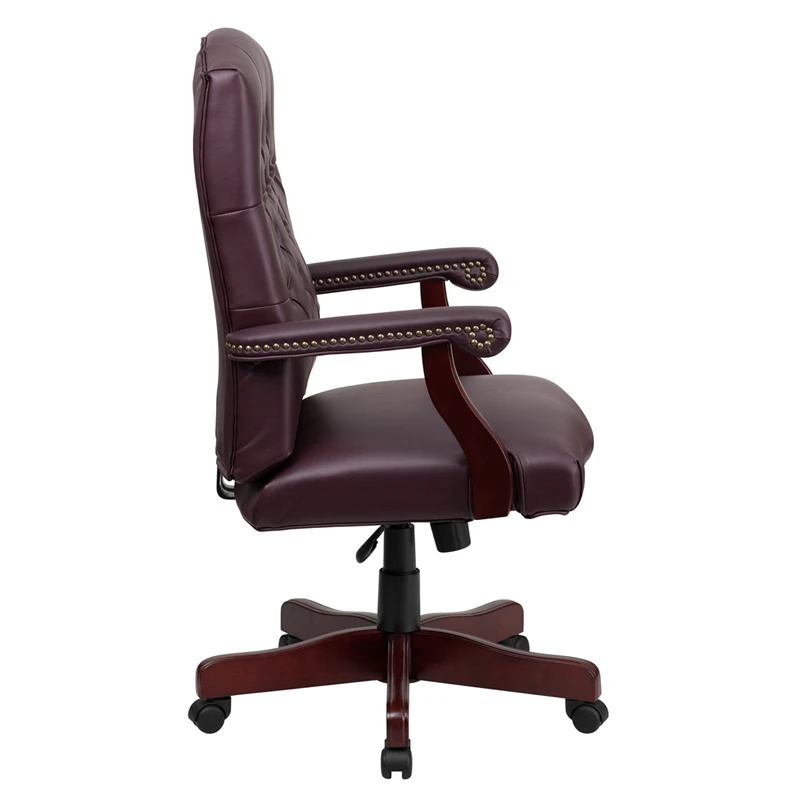 Martha Washington Burgundy Leather Executive Swivel Chair With Arms - By Flash Furniture - Madison Seating 7 Martha Washington Burgundy Leather Executive Swivel Chair With Arms - By Flash Furniture - Madison Seating - Image 5