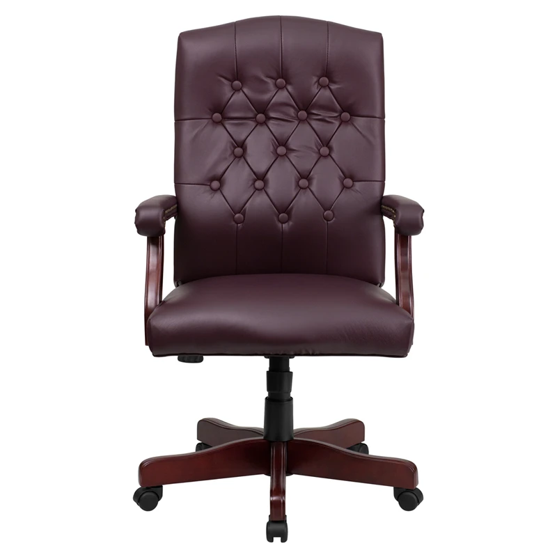 Martha Washington Burgundy Leather Executive Swivel Chair With Arms - By Flash Furniture - Madison Seating 9 Martha Washington Burgundy Leather Executive Swivel Chair With Arms - By Flash Furniture - Madison Seating - Image 7