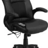 Massaging Black Leather Executive Swivel Chair With Arms - By Flash Furniture - Madison Seating 1 Massaging Black Leather Executive Swivel Chair With Arms - By Flash Furniture - Madison Seating -Executive Chairs Sales Massaging Black Leather Executive Swivel Chair with Arms by Flash Furniture