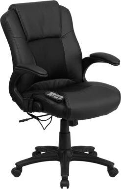 Massaging Black Leather Executive Swivel Chair With Arms - By Flash Furniture - Madison Seating