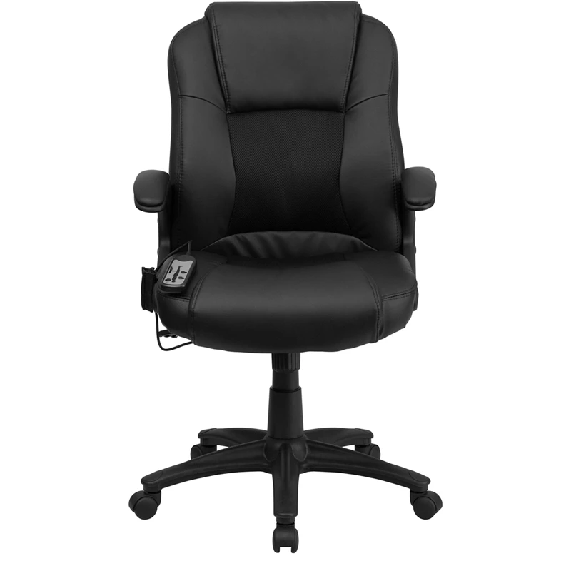 Massaging Black Leather Executive Swivel Chair With Arms - By Flash Furniture - Madison Seating 6 Massaging Black Leather Executive Swivel Chair With Arms - By Flash Furniture - Madison Seating - Image 4