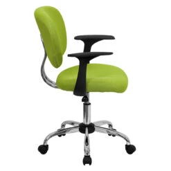 Mid-Back Apple Green Mesh Swivel Task Chair With Chrome Base And Arms - By Flash Furniture - Madison Seating -Executive Chairs Sales Mid Back Apple Green Mesh Swivel Task Chair with Chrome Base and Arms by Flash Furniture 1