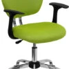 Mid-Back Apple Green Mesh Swivel Task Chair With Chrome Base And Arms - By Flash Furniture - Madison Seating -Executive Chairs Sales Mid Back Apple Green Mesh Swivel Task Chair with Chrome Base and Arms by Flash Furniture