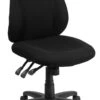 Mid-Back Black Fabric Multifunction Ergonomic Swivel Task Chair - By Flash Furniture - Madison Seating -Executive Chairs Sales Mid Back Black Fabric Multifunction Ergonomic Swivel Task Chair by Flash Furniture 8