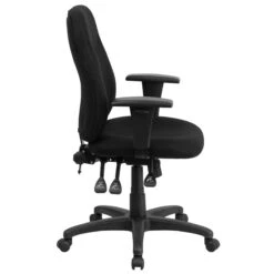 Executive Chairs Sales -Executive Chairs Sales Mid Back Black Fabric Multifunction Ergonomic Swivel Task Chair with Adjustable Arms by Flash Furniture 1 1