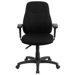 Mid-Back Black Fabric Multifunction Ergonomic Swivel Task Chair With Adjustable Arms - By Flash Furniture - Madison Seating -Executive Chairs Sales Mid Back Black Fabric Multifunction Ergonomic Swivel Task Chair with Adjustable Arms by Flash Furniture 3 1