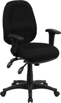 Mid-Back Black Fabric Multifunction Executive Swivel Chair With Adjustable Arms - By Flash Furniture - Madison Seating