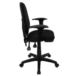 Mid-Back Black Fabric Multifunction Swivel Task Chair With Adjustable Lumbar Support And Adjustable Arms - By Flash Furniture - Madison Seating -Executive Chairs Sales Mid Back Black Fabric Multifunction Swivel Task Chair with Adjustable Lumbar Support and Adjustable Arms by Flash Furniture 2