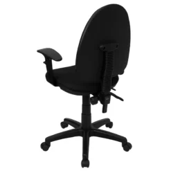 Mid-Back Black Fabric Multifunction Swivel Task Chair With Adjustable Lumbar Support And Adjustable Arms - By Flash Furniture - Madison Seating -Executive Chairs Sales Mid Back Black Fabric Multifunction Swivel Task Chair with Adjustable Lumbar Support and Adjustable Arms by Flash Furniture 4