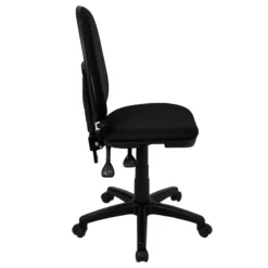 Mid-Back Black Fabric Multifunction Swivel Task Chair With Adjustable Lumbar Support - By Flash Furniture - Madison Seating -Executive Chairs Sales Mid Back Black Fabric Multifunction Swivel Task Chair with Adjustable Lumbar Support by Flash Furniture 1