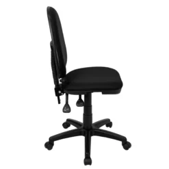 Mid-Back Black Fabric Multifunction Swivel Task Chair With Adjustable Lumbar Support - By Flash Furniture - Madison Seating -Executive Chairs Sales Mid Back Black Fabric Multifunction Swivel Task Chair with Adjustable Lumbar Support by Flash Furniture 2