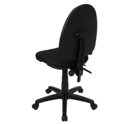 Mid-Back Black Fabric Multifunction Swivel Task Chair With Adjustable Lumbar Support - By Flash Furniture - Madison Seating -Executive Chairs Sales Mid Back Black Fabric Multifunction Swivel Task Chair with Adjustable Lumbar Support by Flash Furniture 4