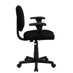 Mid-Back Black Fabric Swivel Task Chair With Adjustable Arms - By Flash Furniture - Madison Seating 11 Mid-Back Black Fabric Swivel Task Chair With Adjustable Arms - By Flash Furniture - Madison Seating -Executive Chairs Sales Mid Back Black Fabric Swivel Task Chair with Adjustable Arms by Flash Furniture 2